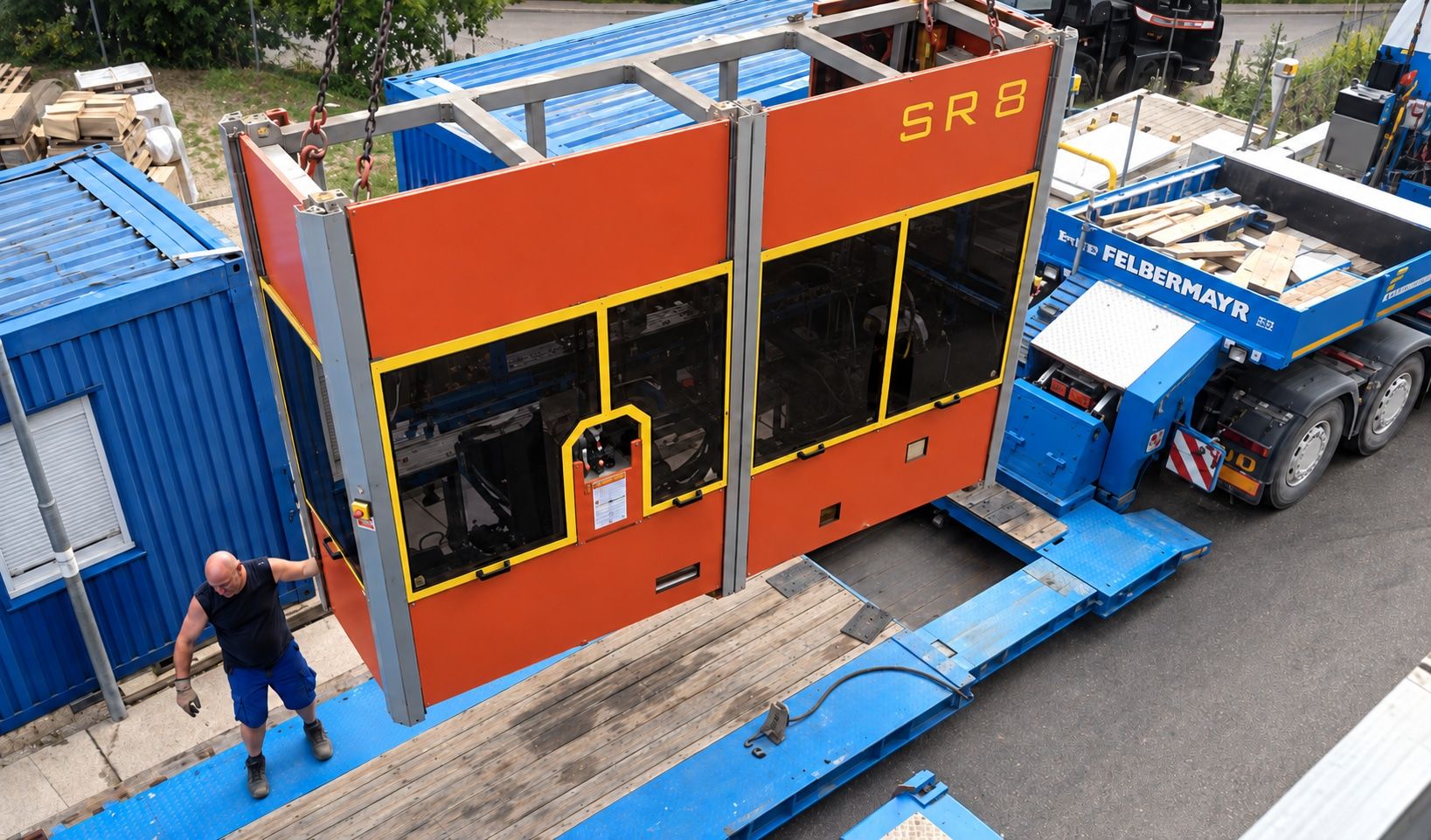 PET and glass bottling line relocation